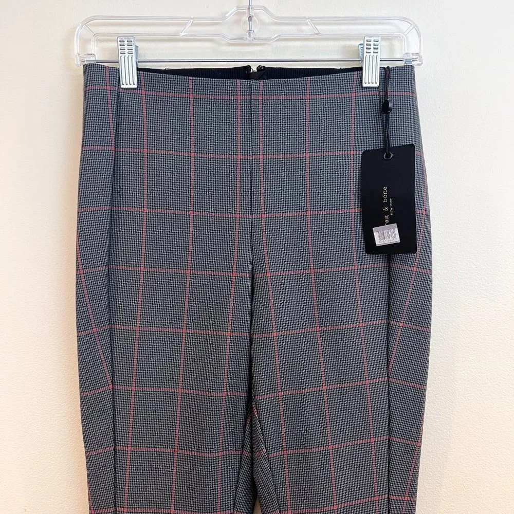 Rag & Bone Plaid Skinny Designer Business Casual Academia Stretch Pants 2 NWT - Picture 5 of 9